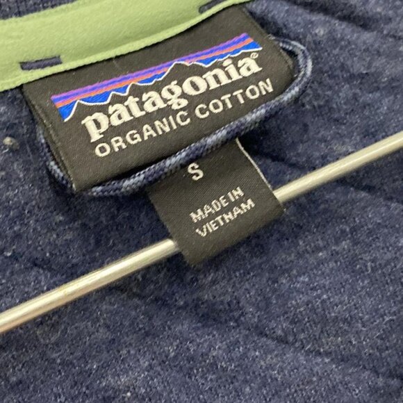 Patagonia Organic Cotton Quilt Crew Neck Navy Blue Small Long Sleeve Pullover - Picture 5 of 6